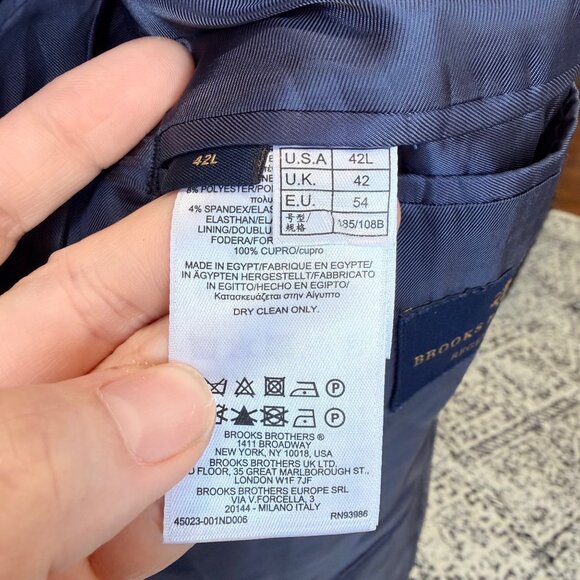 Brooks Brothers Regent Fit gingham Plaid Wool Blend Sport Coat Size 42L - Picture 11 of 12